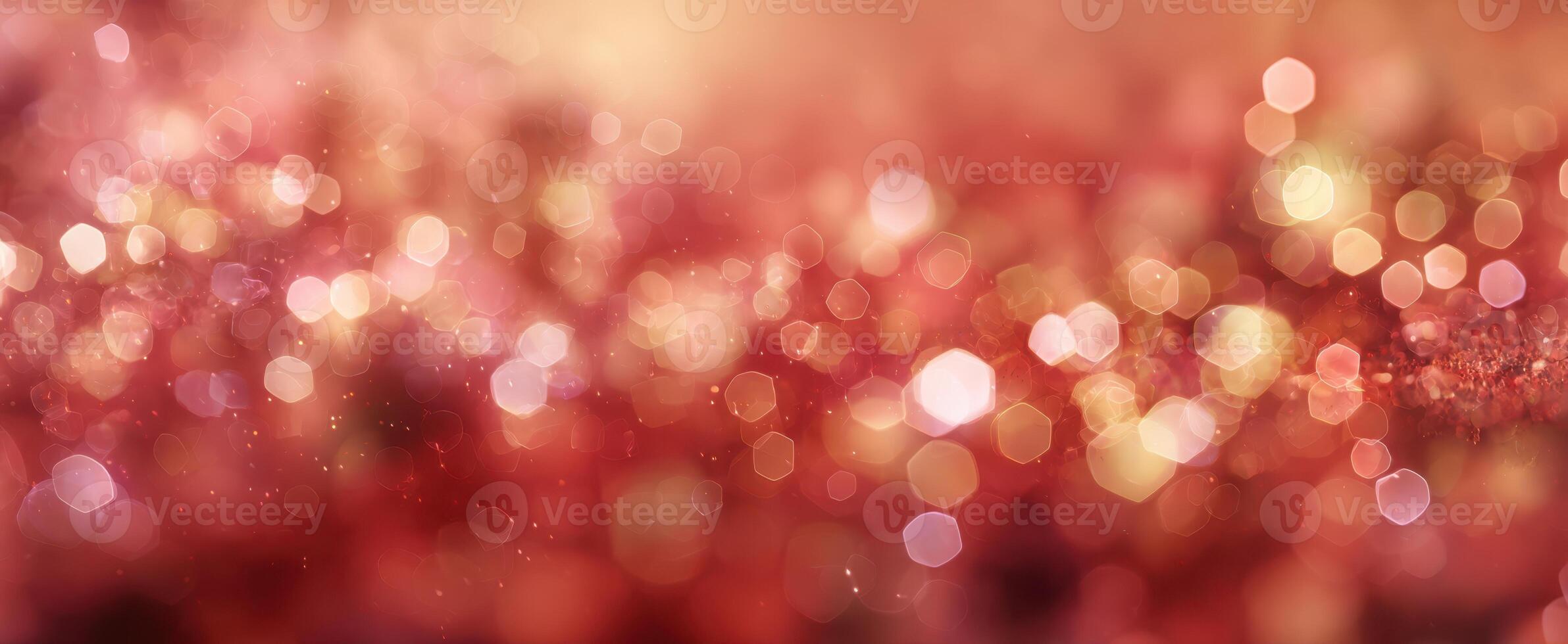 The dazzling bokeh background radiating warm hues of red and gold. photo