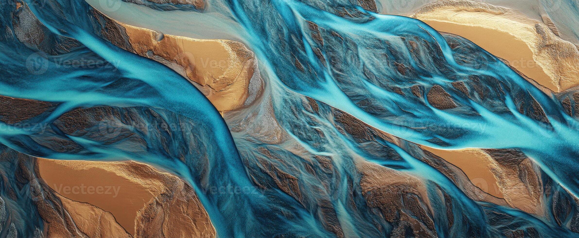 The Beautiful Flowing River with Abstract Patterns in Nature's Landscape photo