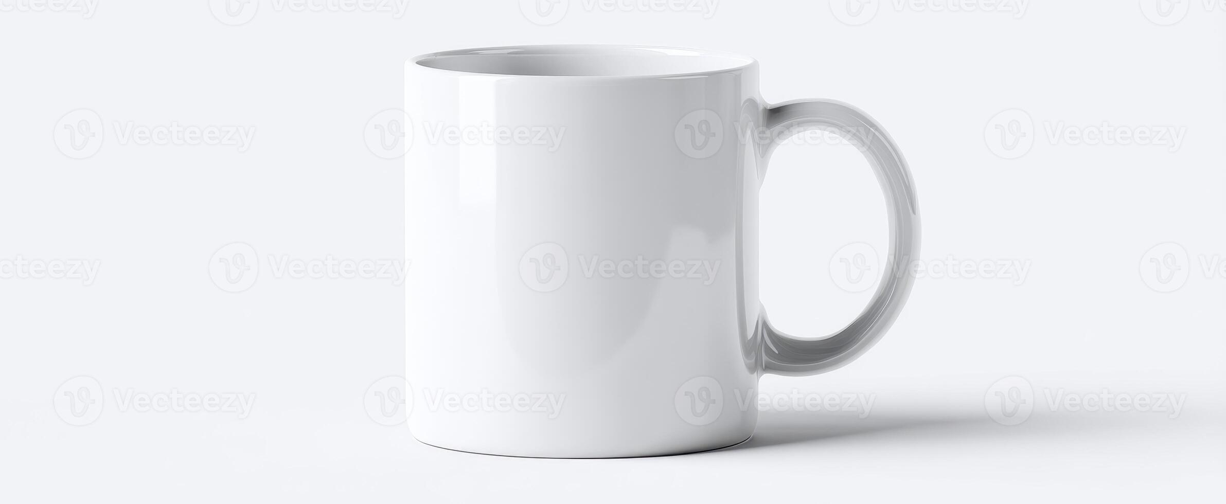 The minimalist white ceramic mug on a clean background photo
