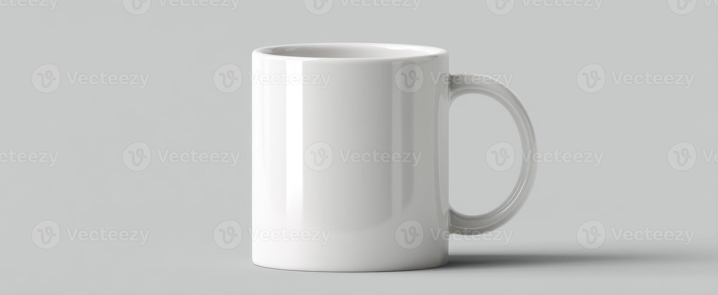 The white porcelain mug on a minimalist background for modern design. photo