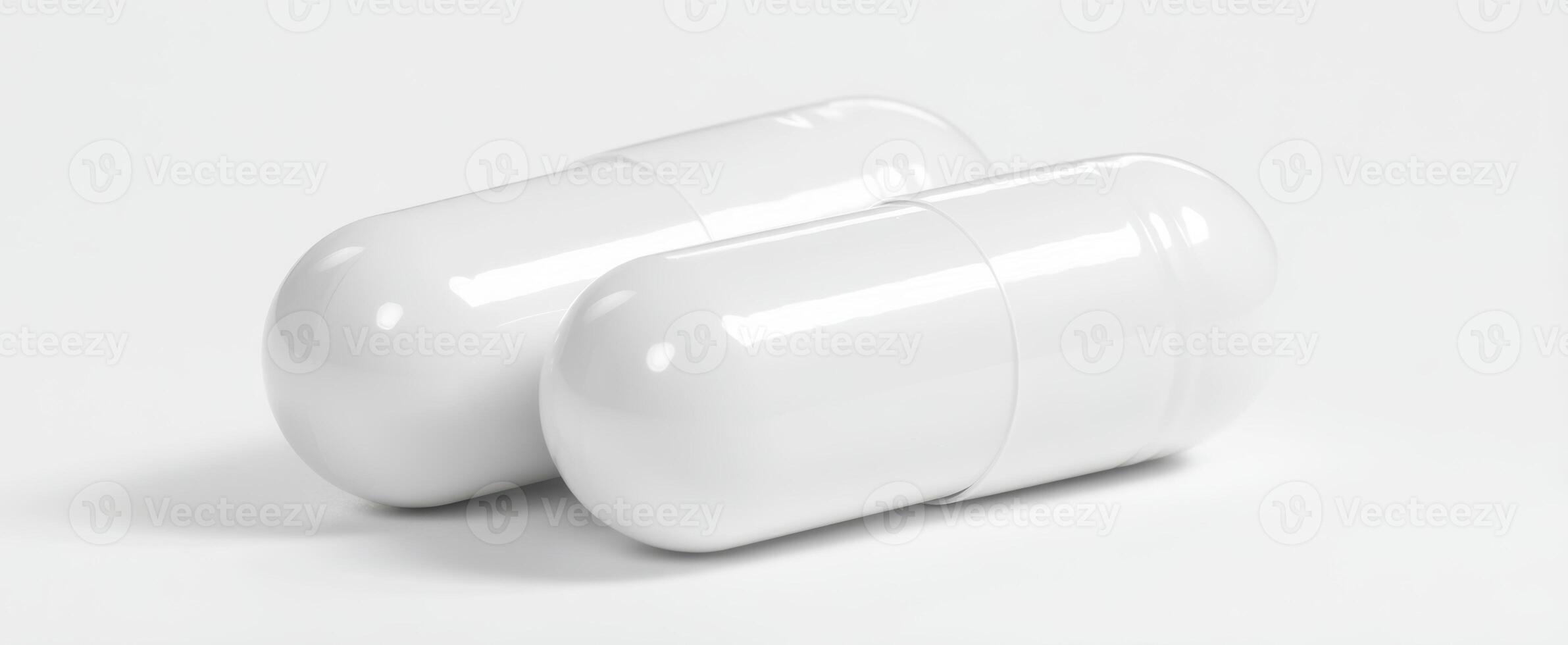 The white capsules symbolizing health and wellness in a modern context. photo