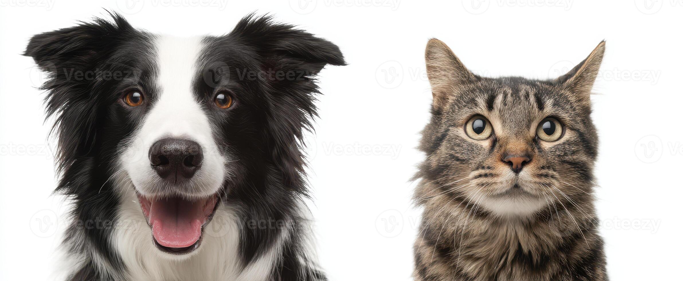The Happy Dog and Curious Cat in Perfect Harmony photo
