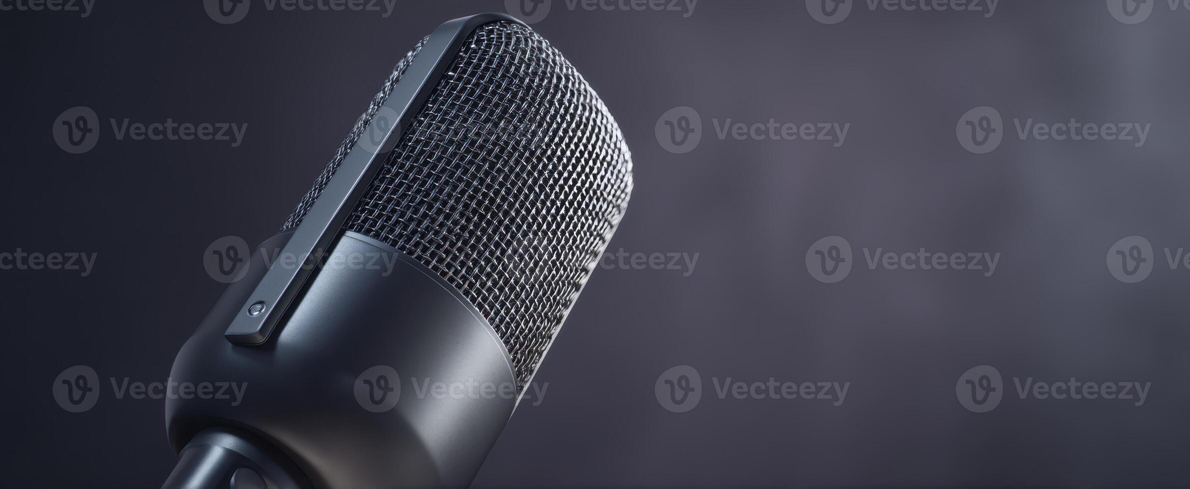 The high-quality microphone poised for studio recording and audio excellence. photo