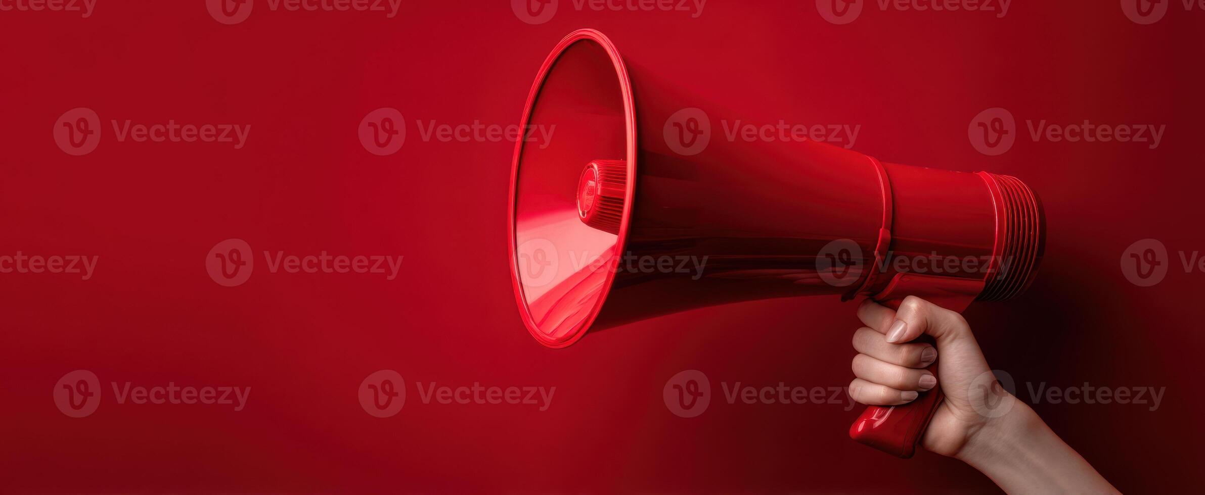 The Red Megaphone Capturing Attention with Bold Communication photo