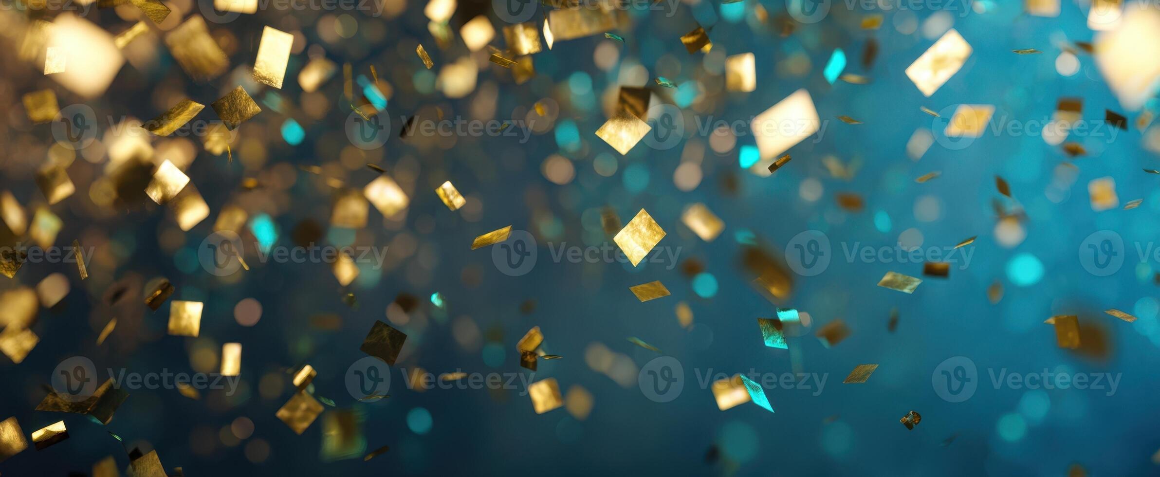 The shimmering confetti creating a festive atmosphere in a vibrant celebration backdrop. photo