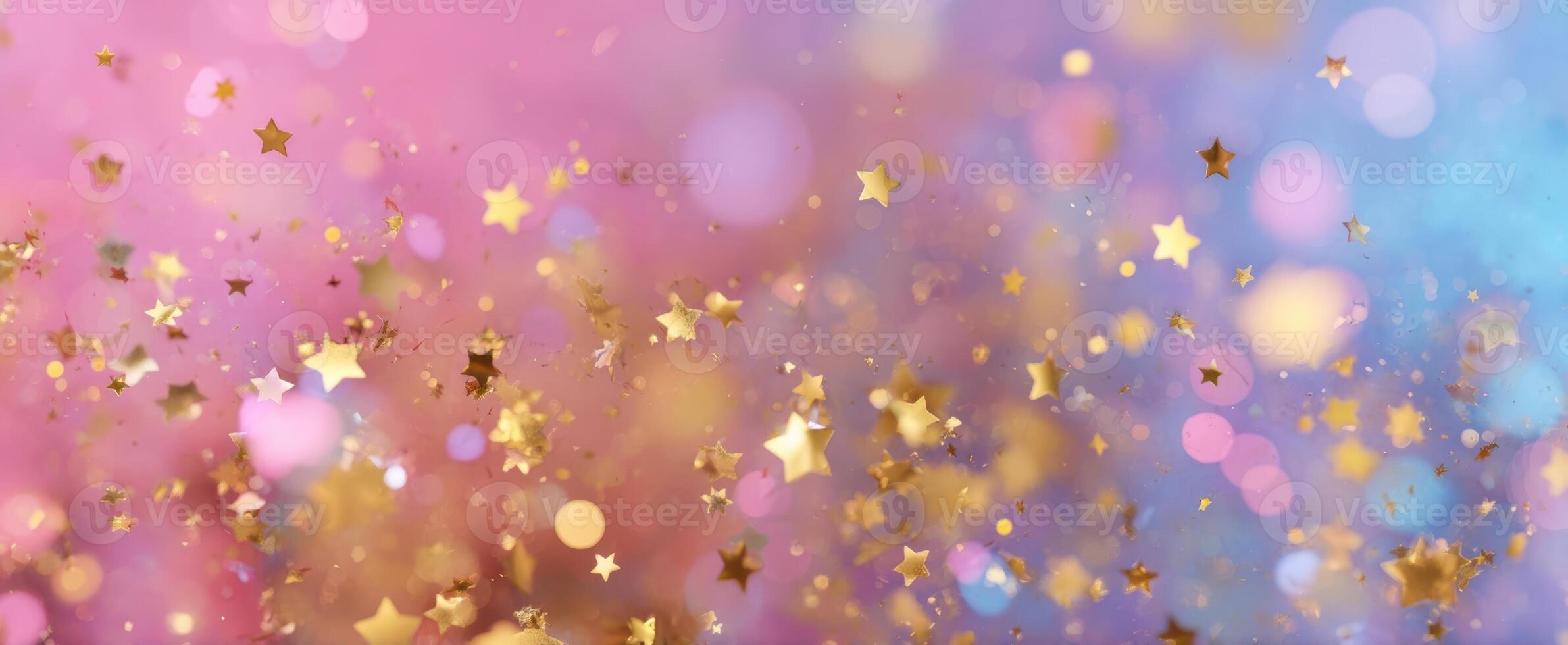 The shimmering stars create a magical and colorful background of joy. photo