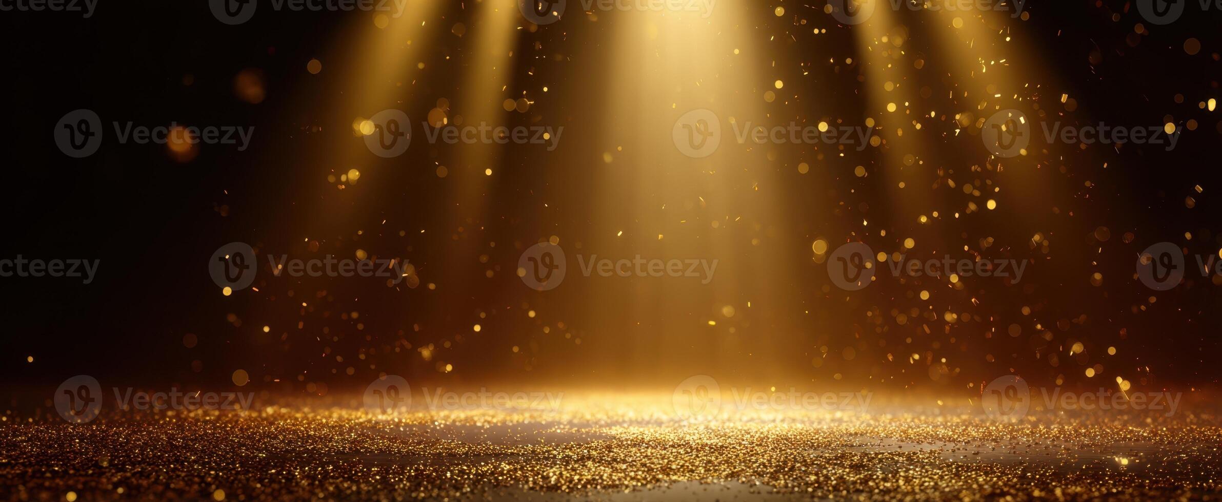 The Golden Sparkling Light Creating a Magical Atmosphere for Celebrations photo