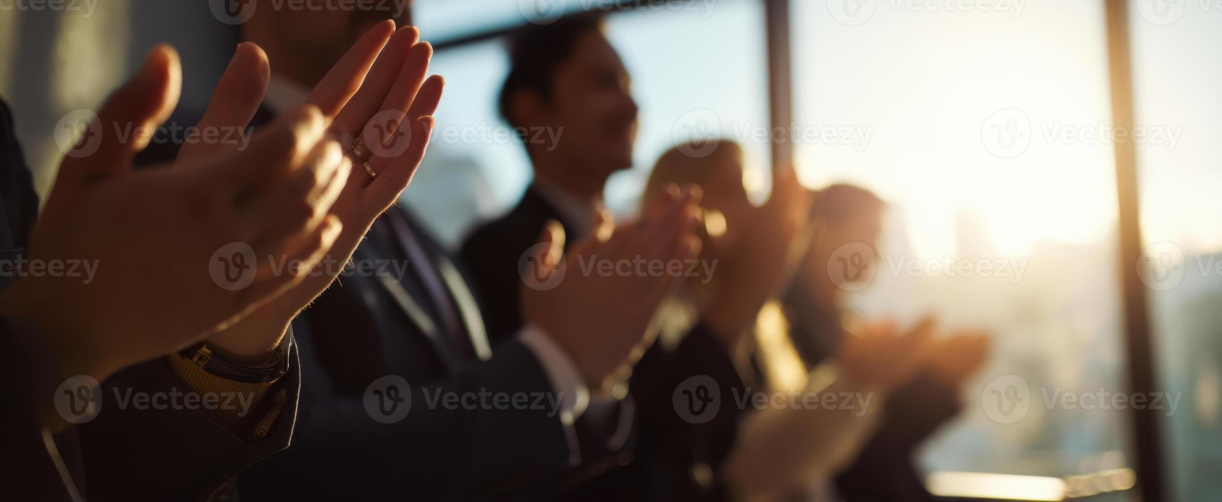 The Enthusiastic Audience Applauding at a Corporate Event in Natural Light photo