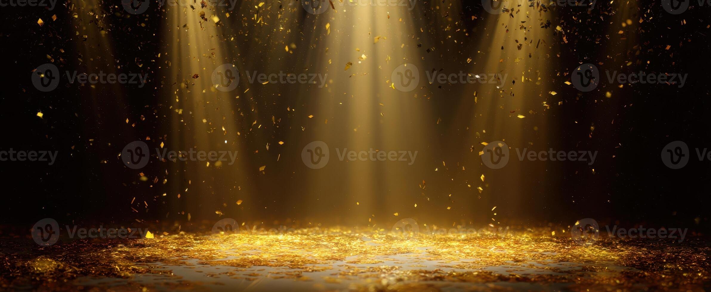 The stunning golden light illuminating a magical stage of celebration. photo
