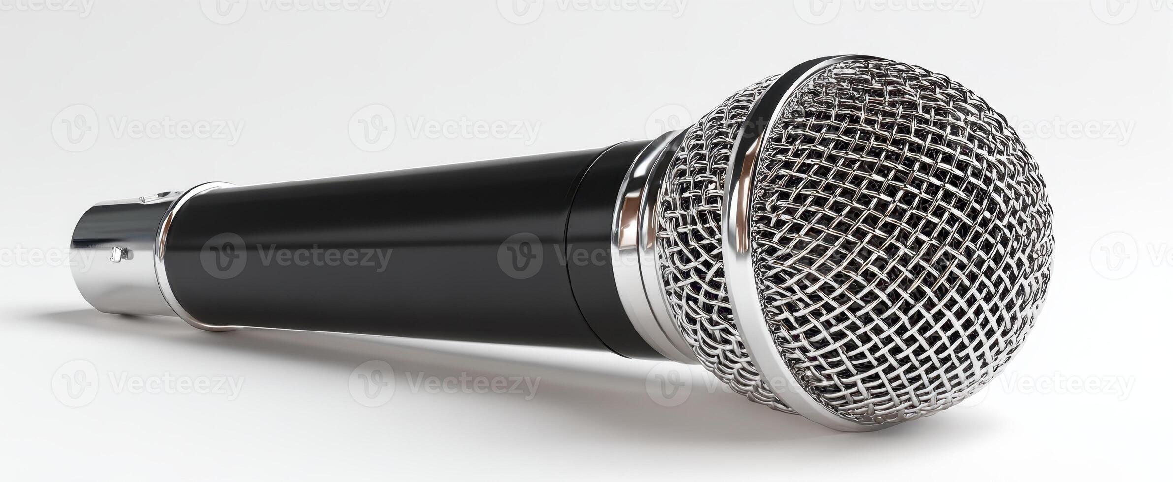 The microphone showcasing a sleek design for audio performance and recording. photo
