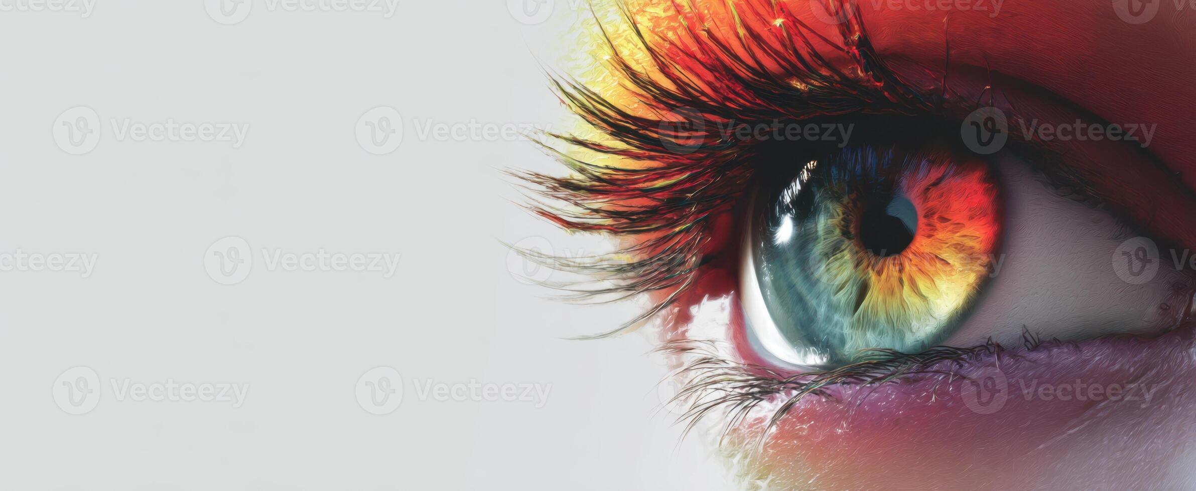 The Eye Captivatingly Enhanced with Striking Colors and Artful Details. photo