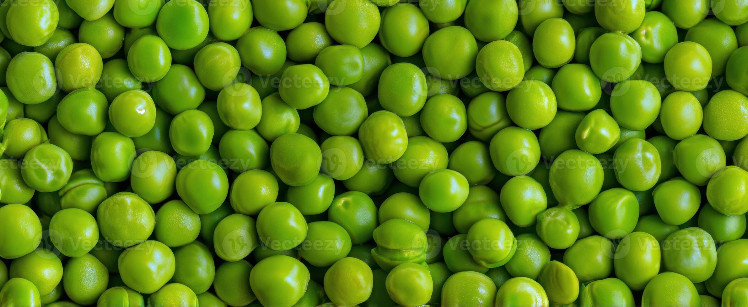 The vibrant green peas create a fresh and inviting culinary backdrop. photo