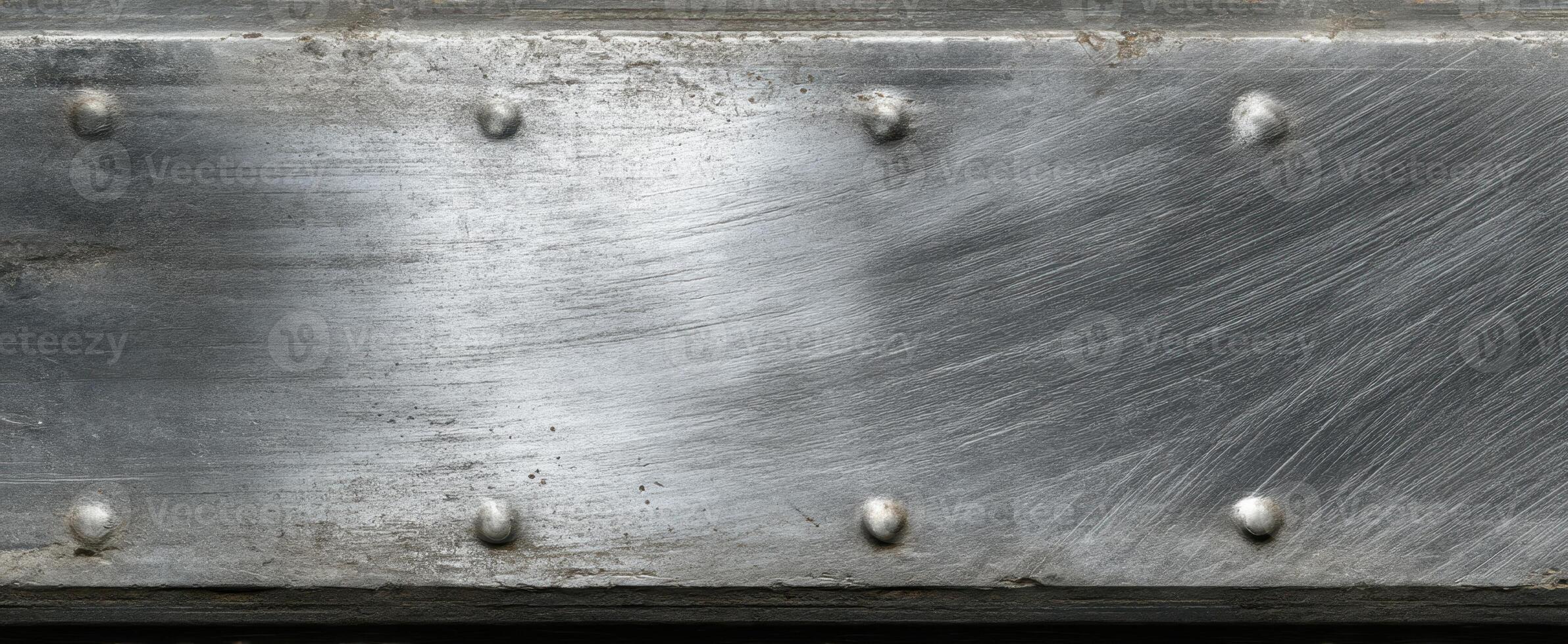 The sleek metal surface with rivets showcases industrial style and craftsmanship. photo