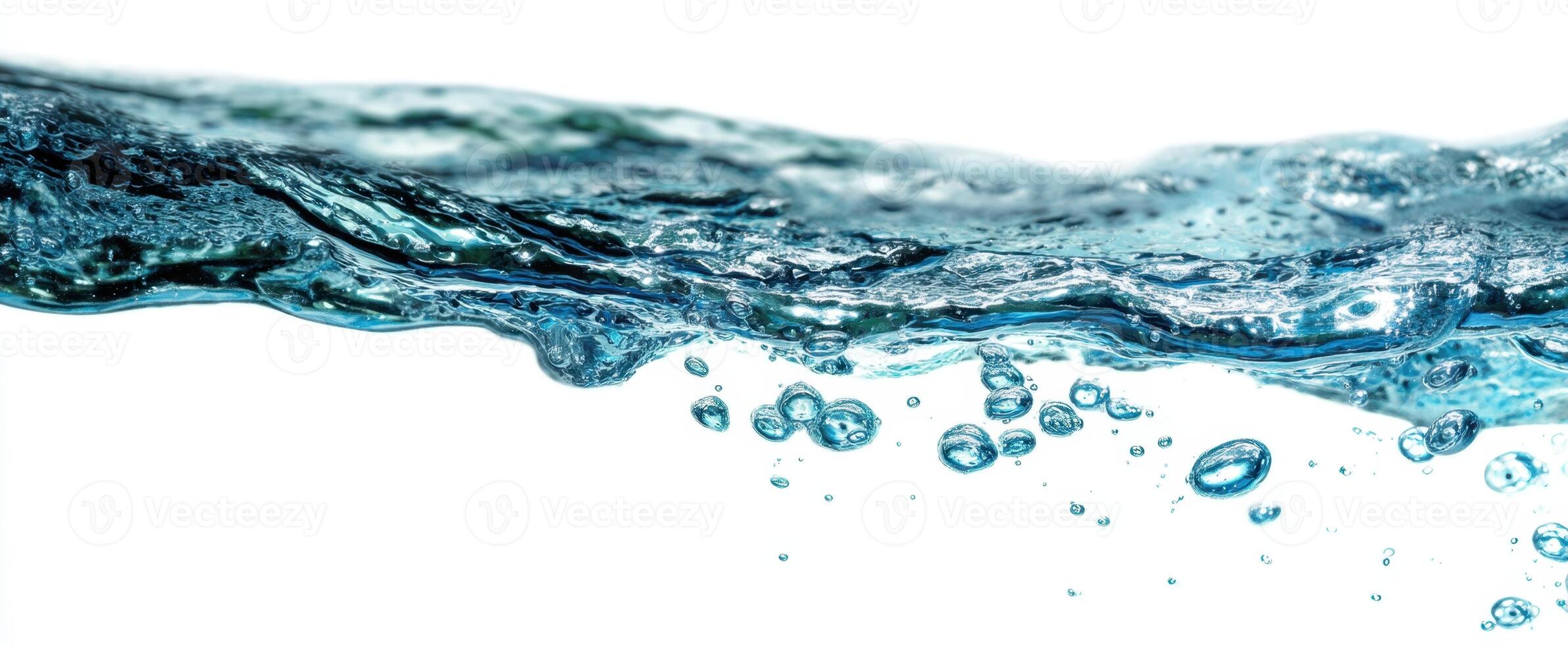The mesmerizing movement of water with bubbles and gentle waves photo