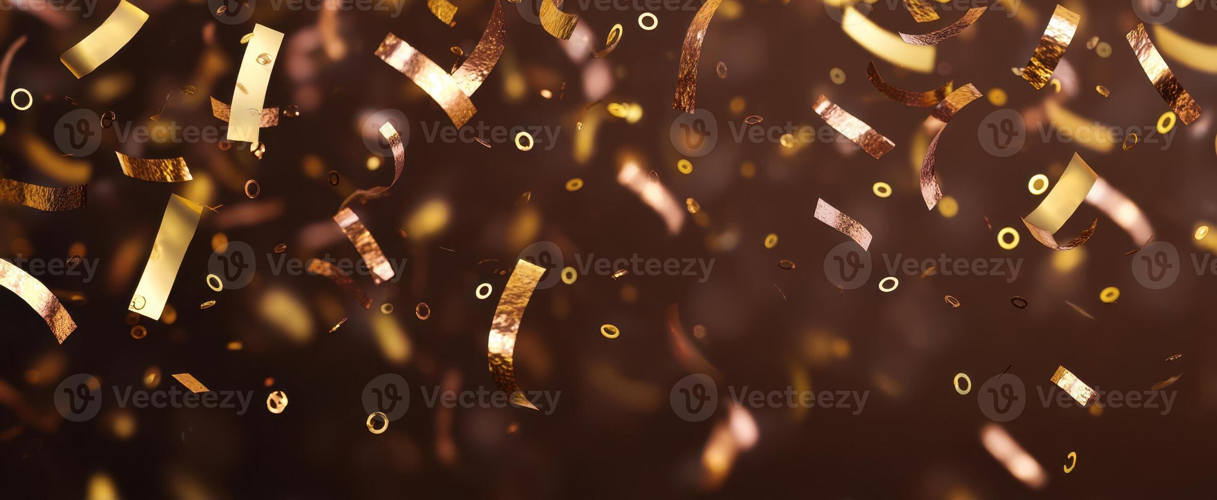 The vibrant confetti floating elegantly in a festive celebration atmosphere. photo