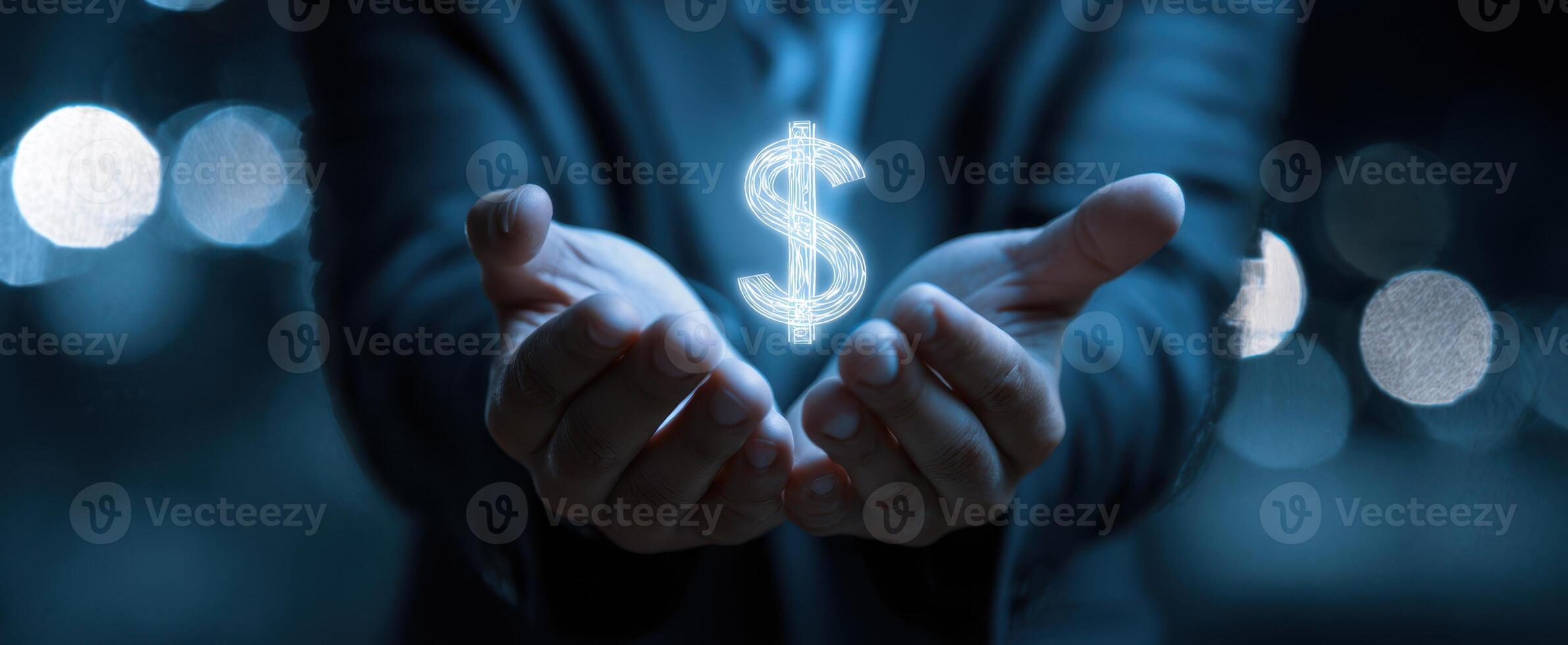 The Hands Offering a Glowing Symbol of Abundance and Prosperity photo