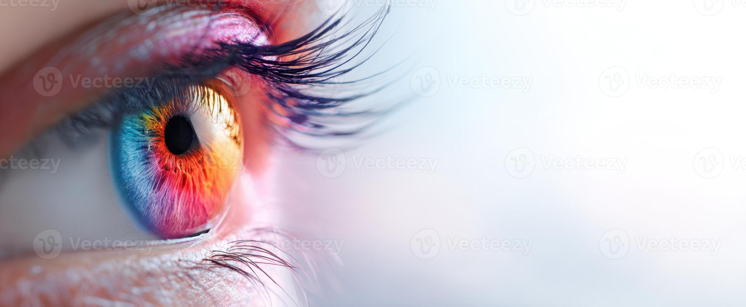 The Colorful Closeup of a Stunning Eye with Vivid Iris Patterns photo