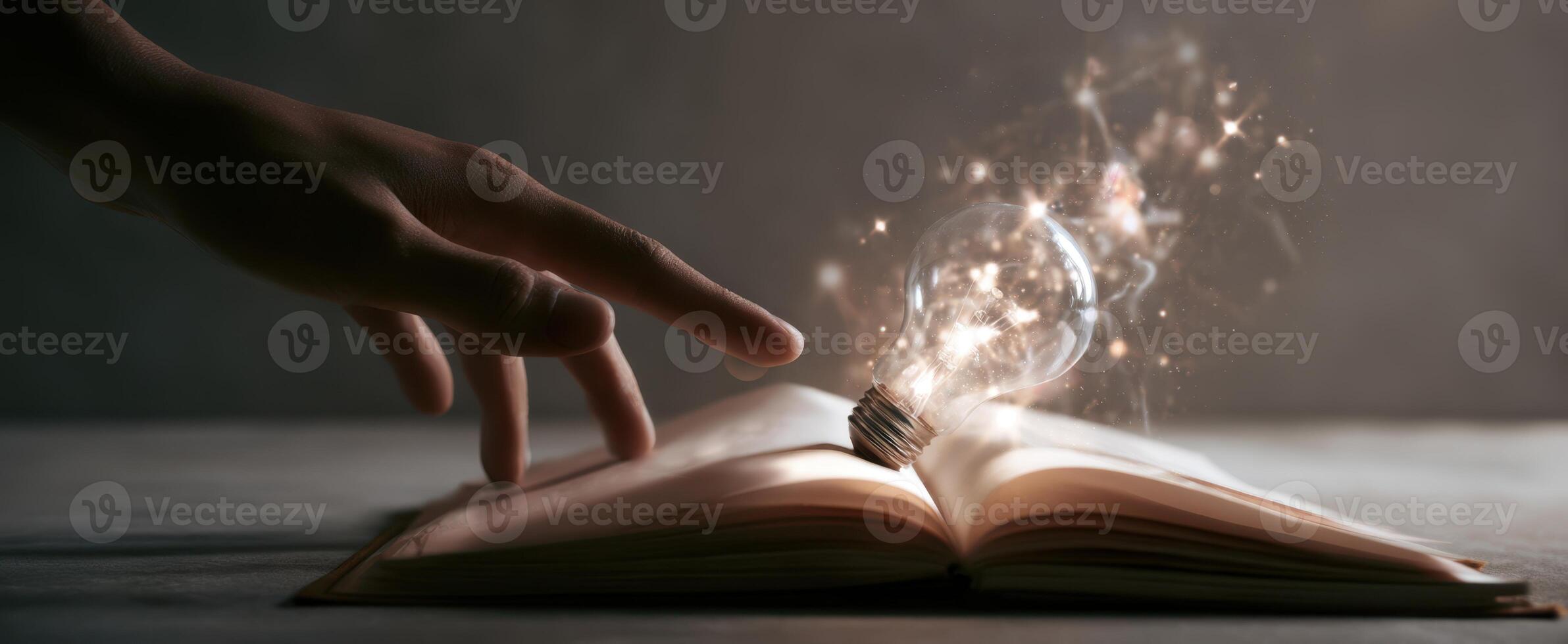 The Magical Book Emanating Light and Inspiration from Its Pages photo