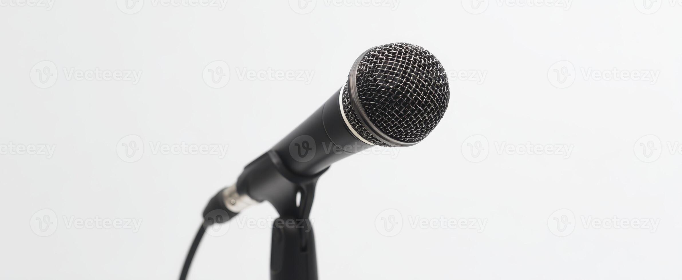 The sleek microphone ready for professional performances and recordings. photo