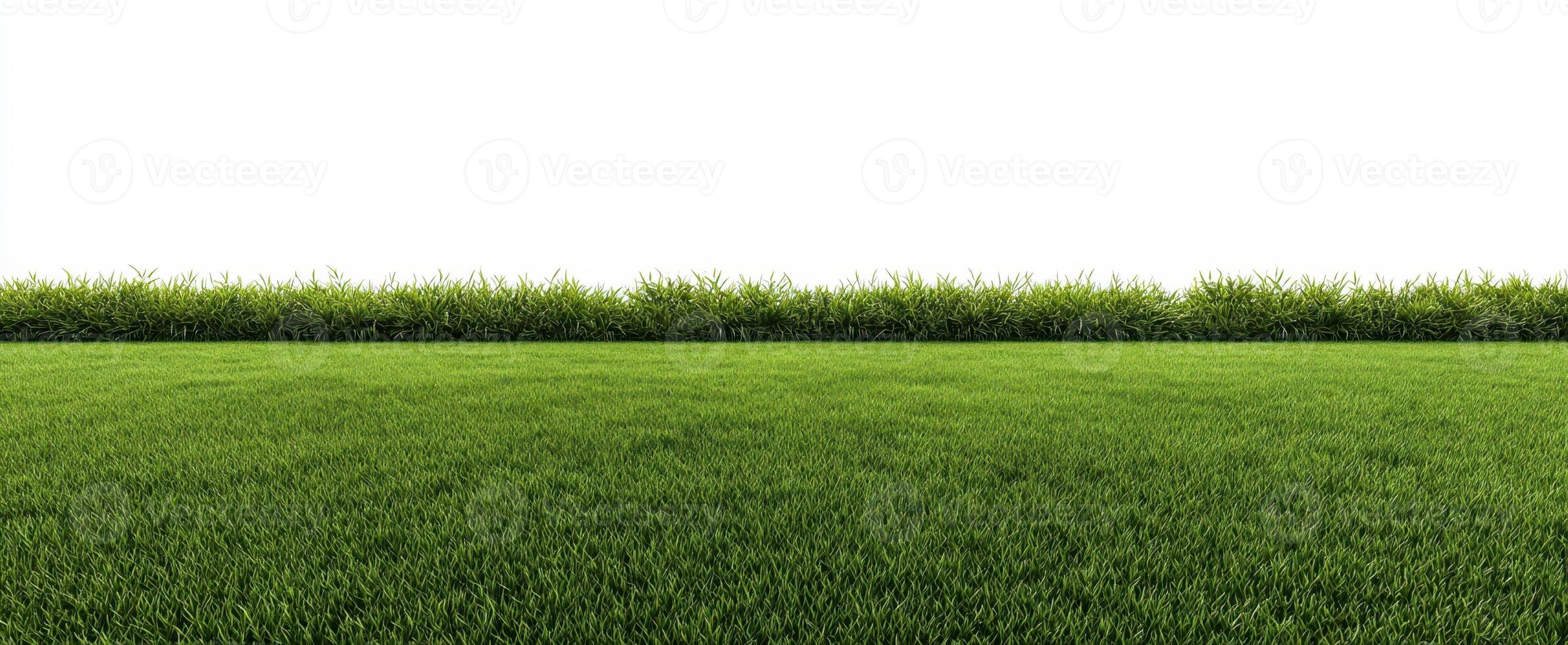 The lush green grass field with a vibrant backdrop of nature. photo