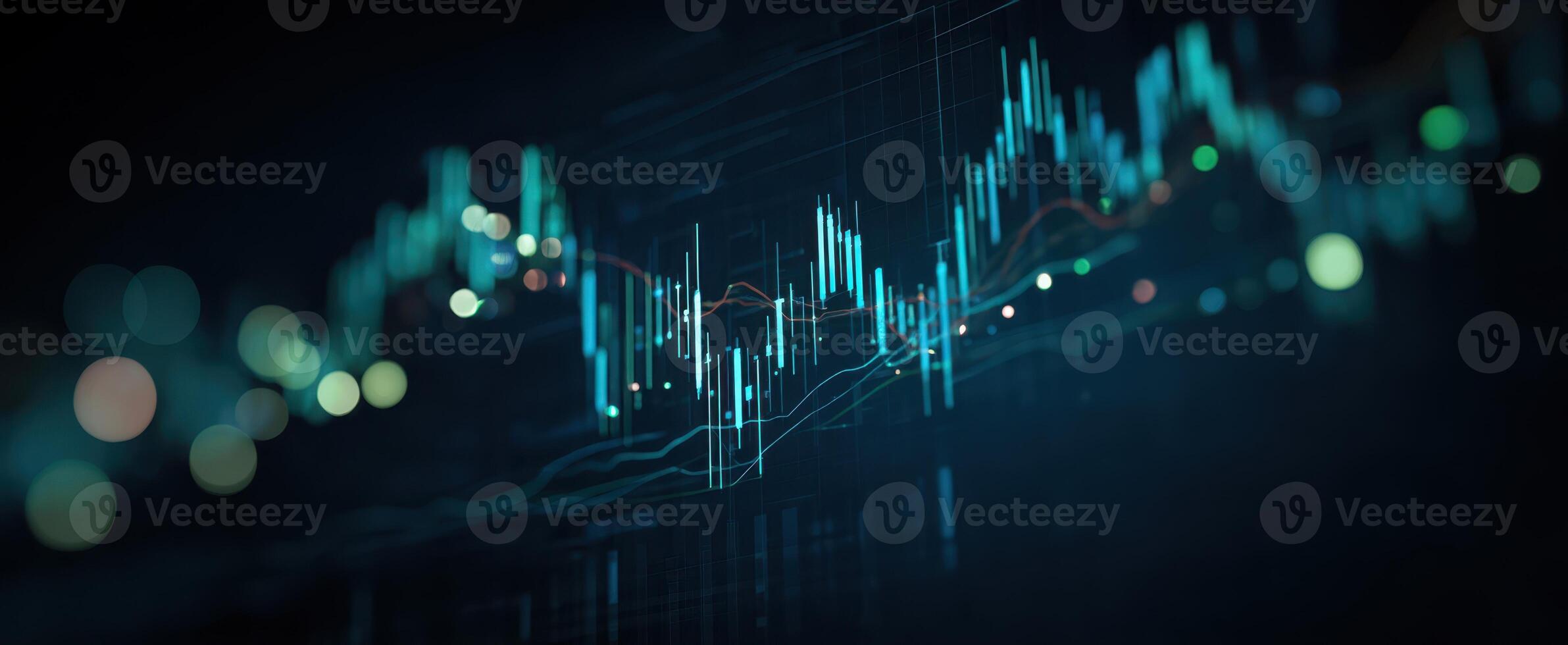 The vibrant digital graph showcasing financial market trends and data analysis. photo