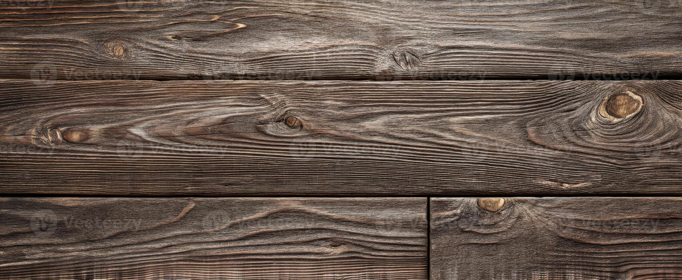 The rustic wooden planks showcasing a rich, textured surface and natural beauty. photo
