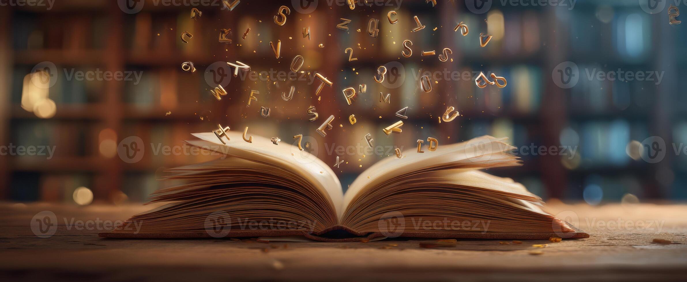 The enchanting book revealing a world of letters and creative magic. photo