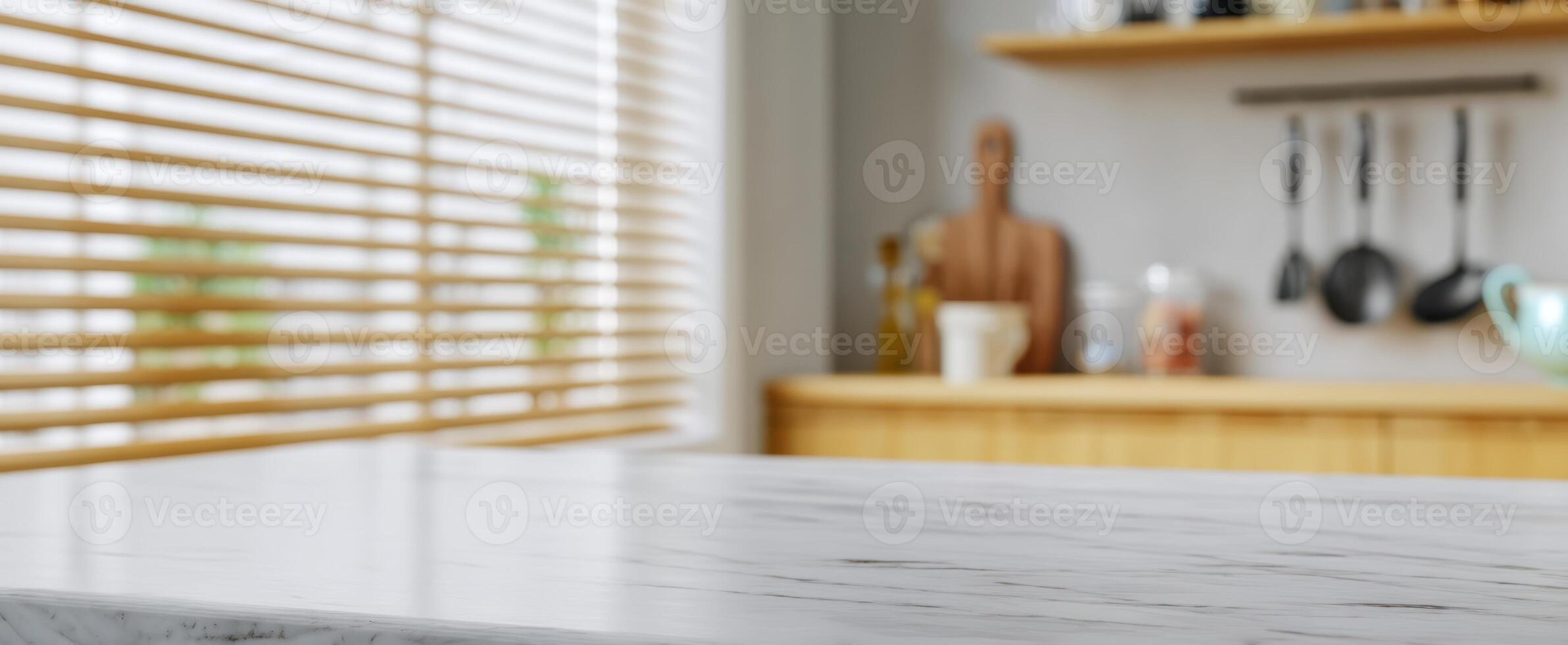 The elegant marble countertop in a beautifully designed modern kitchen photo
