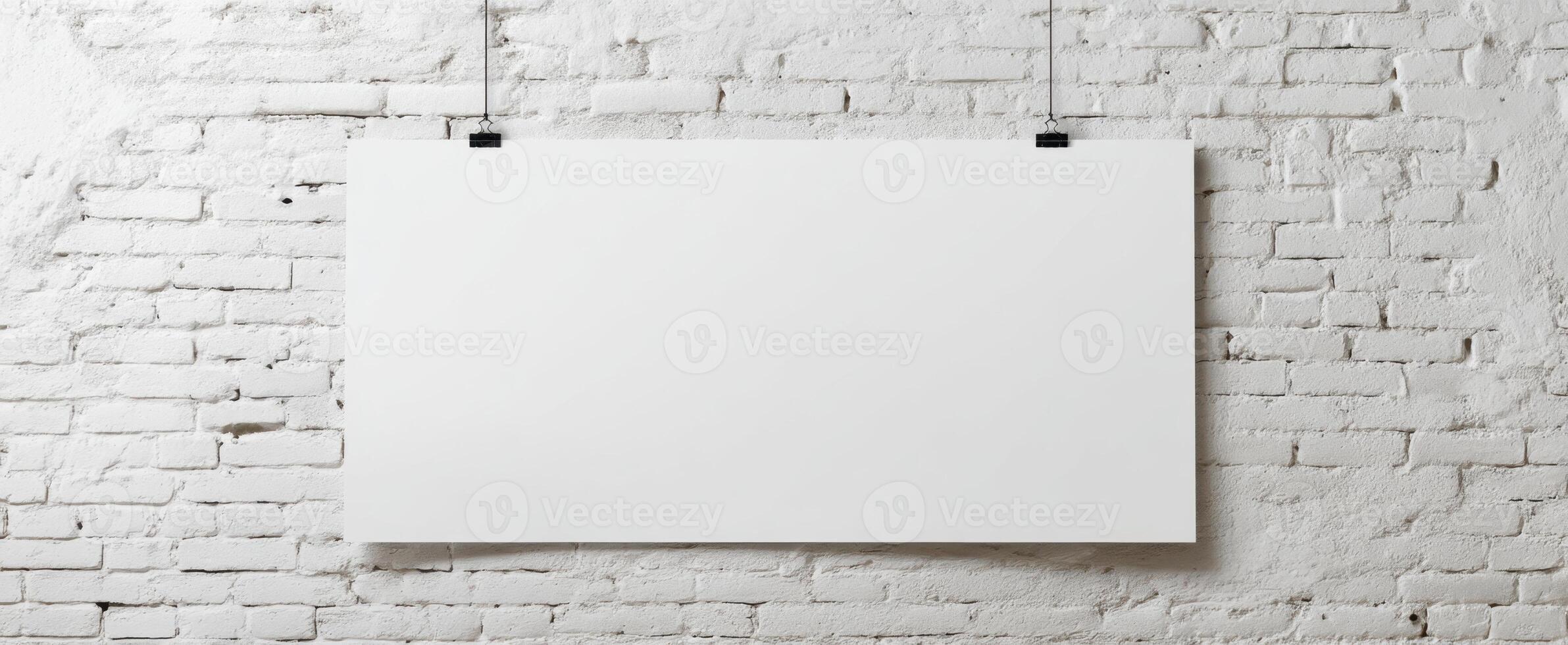 The blank canvas ready for creative display in a modern interior space. photo