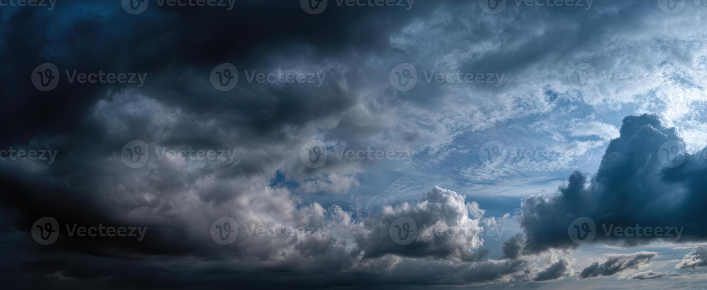 The Dramatic Sky Filled with Dark and Light Clouds photo