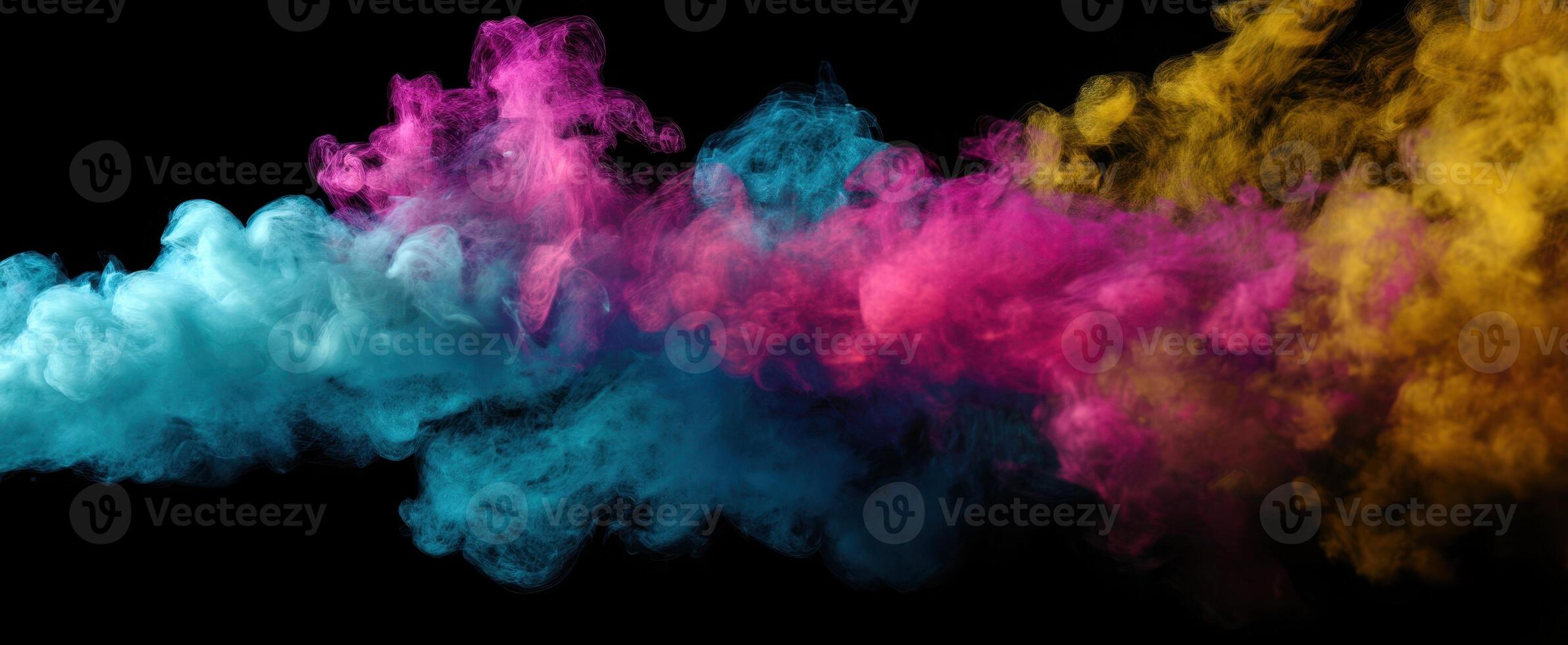 The vibrant swirl of colorful smoke creating an artistic abstract background. photo