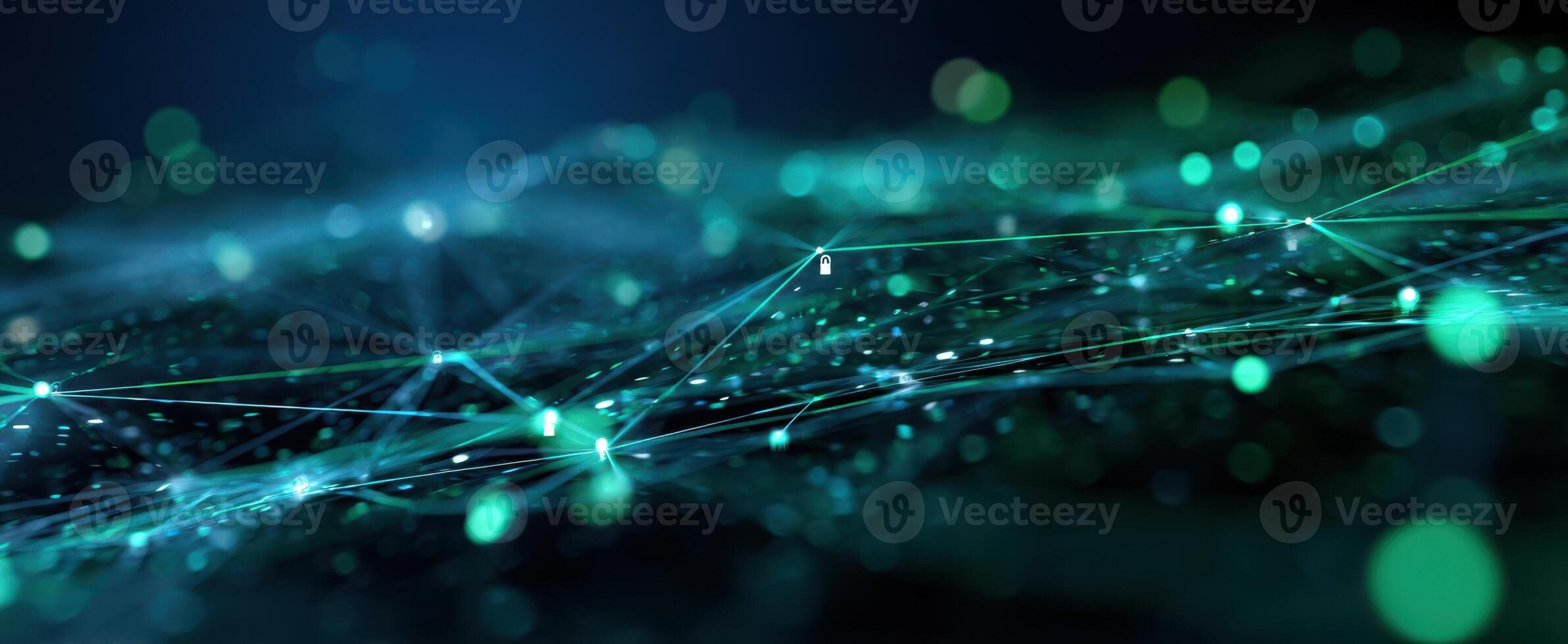 The Dynamic Digital Network with Glowing Lines and Vibrant Particles photo