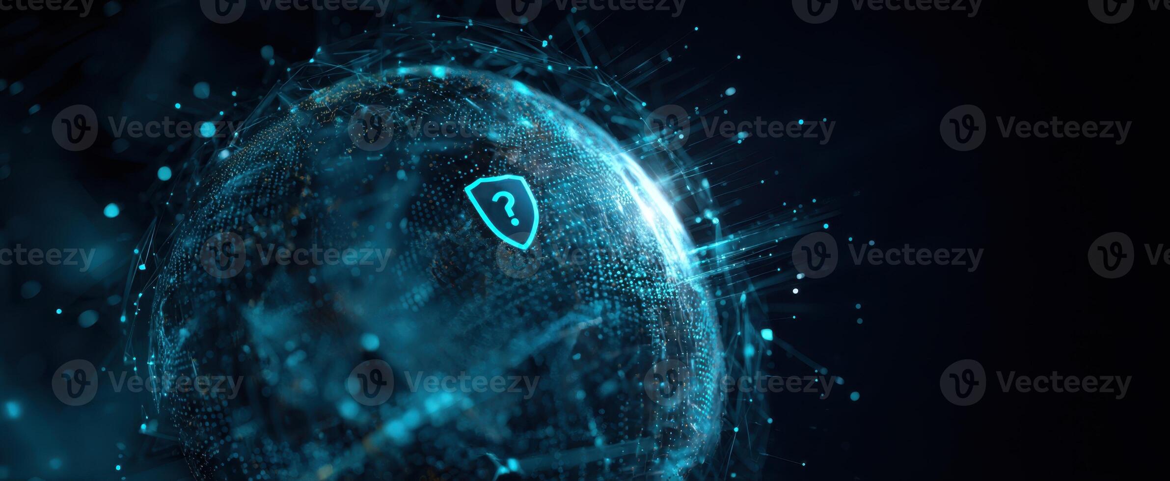 The Digital Globe Highlighting Security and Mysterious Elements in Cyber Technology photo