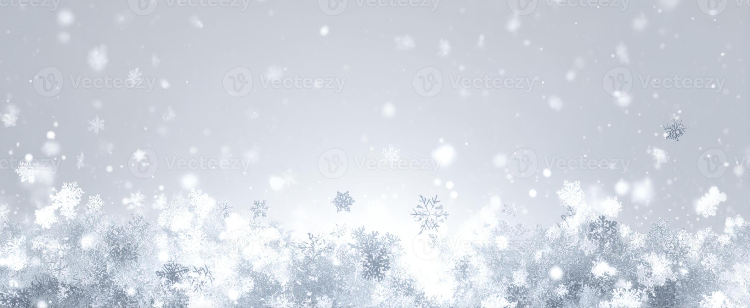 The beautiful winter snowfall creating a serene and tranquil background scene. photo