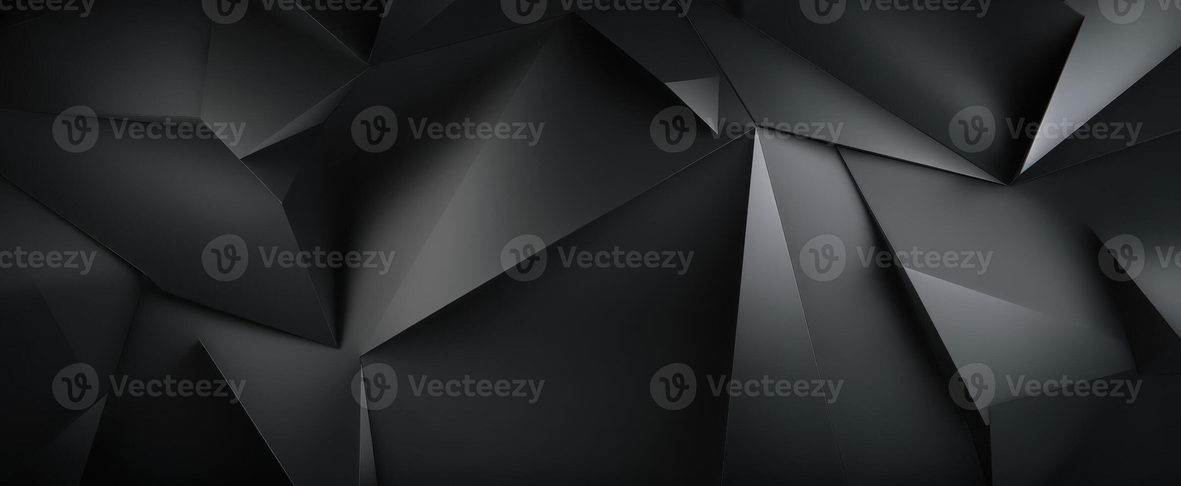 The Elegant Black Geometric Background with Angular Facets and Depth photo