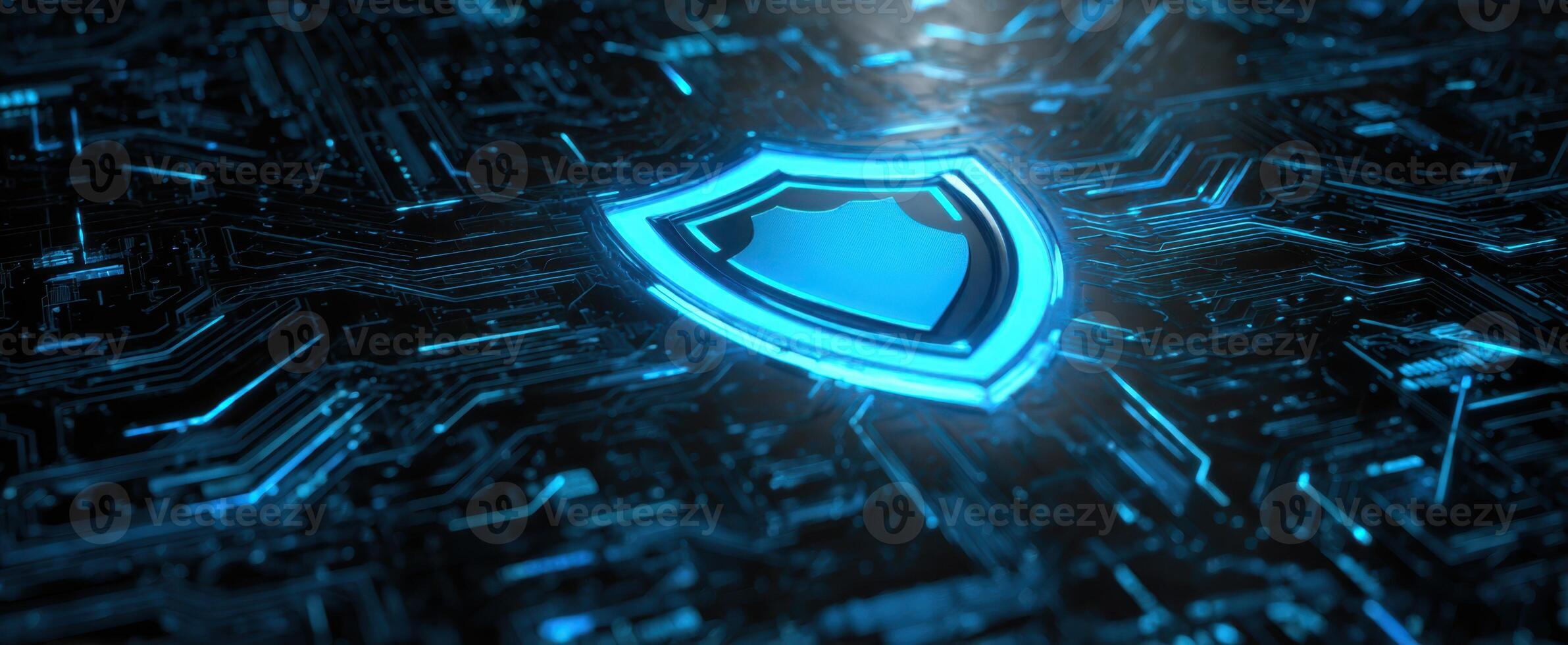 The Shield Icon Representing Digital Security in Modern Technology photo