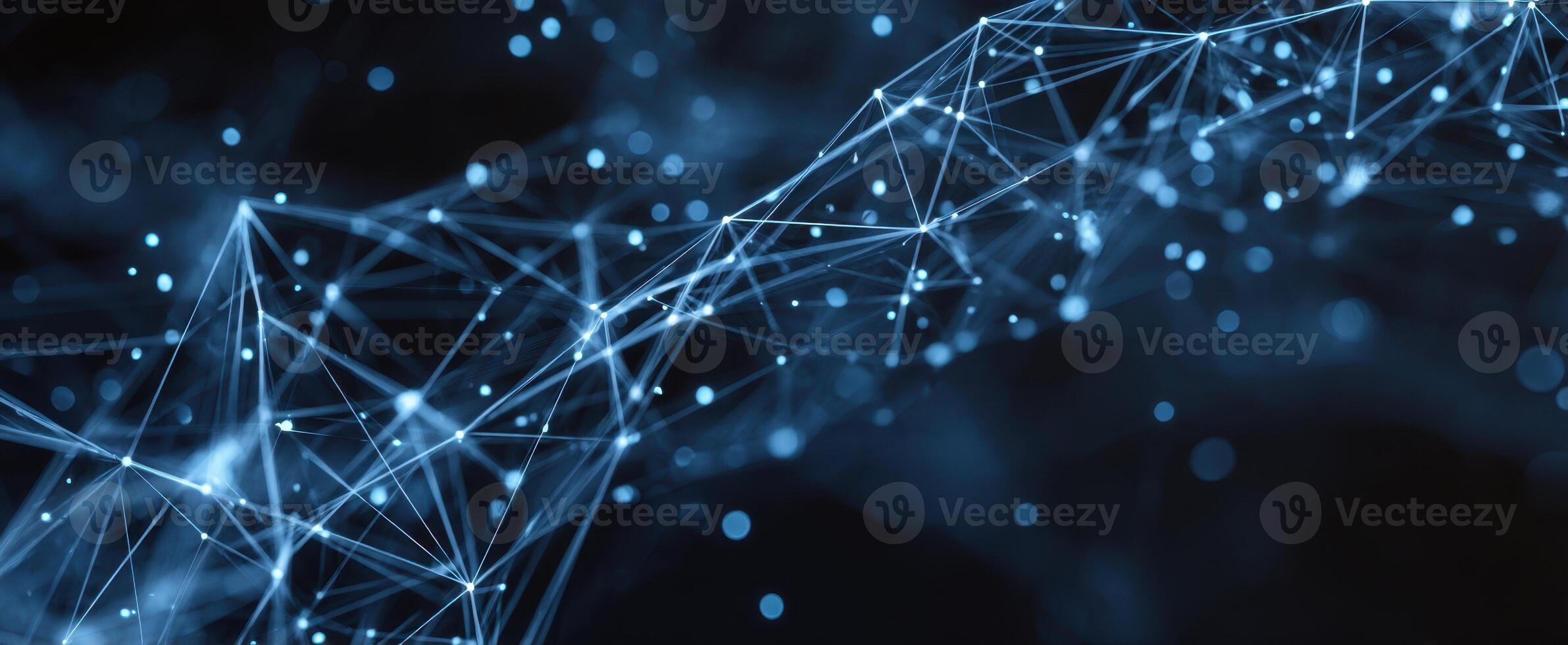The digital network of glowing lines and connections in a futuristic design. photo