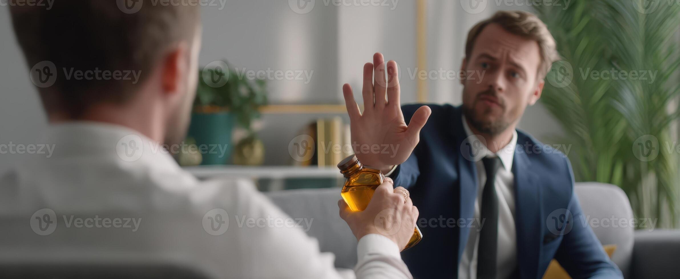 The tense interaction between two businessmen during a crucial negotiation. photo
