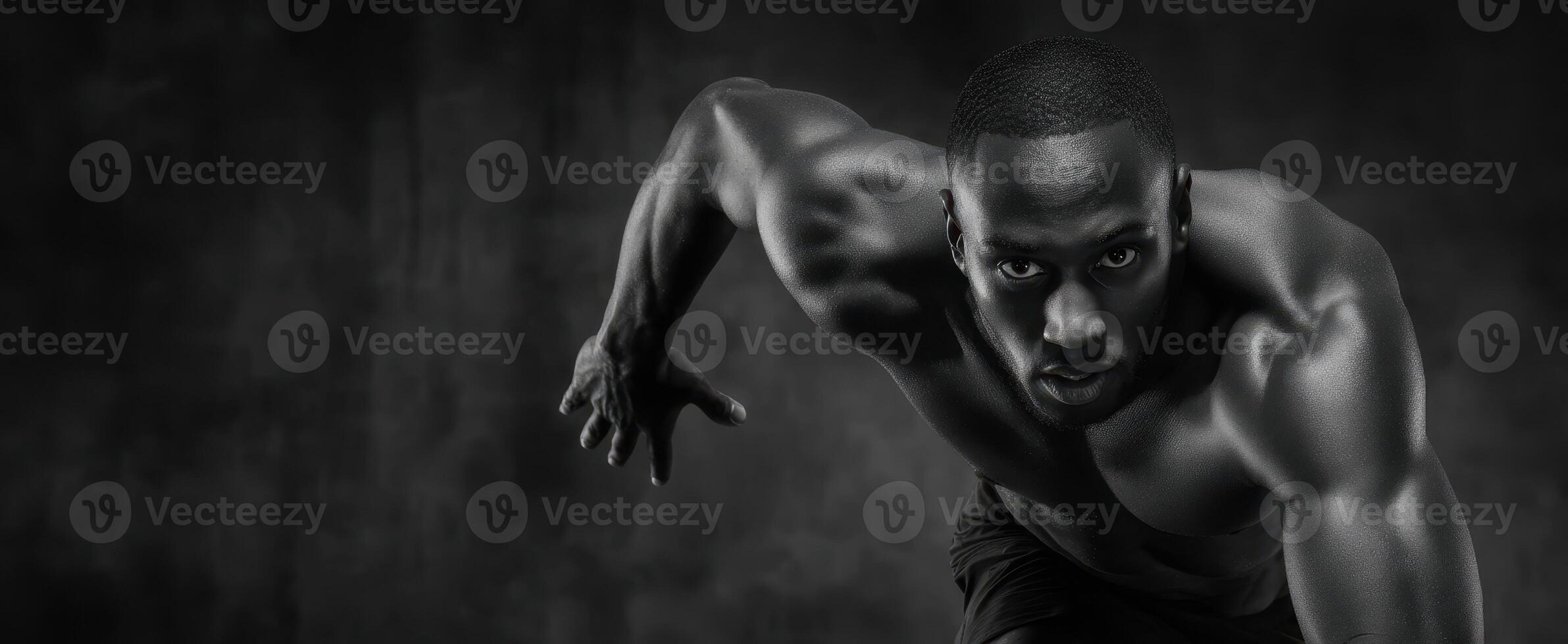 The dynamic athlete in motion showcasing strength and determination. photo