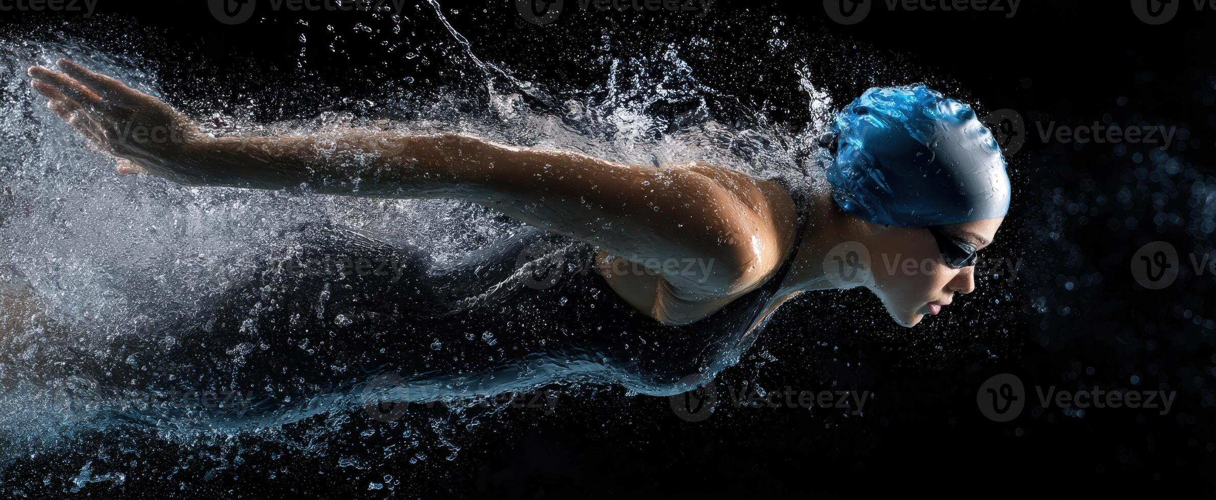 The dynamic swimmer gliding through water with elegance and power. photo