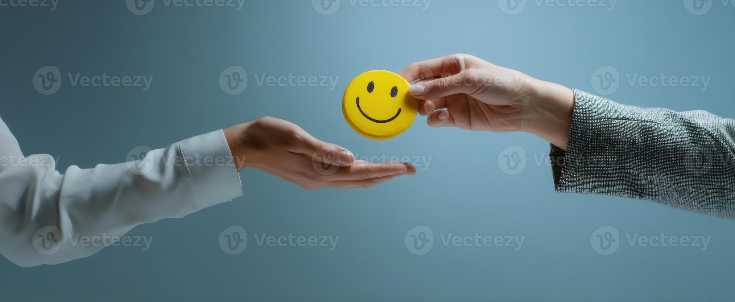 The vibrant smiley face being shared to express happiness and connection. photo