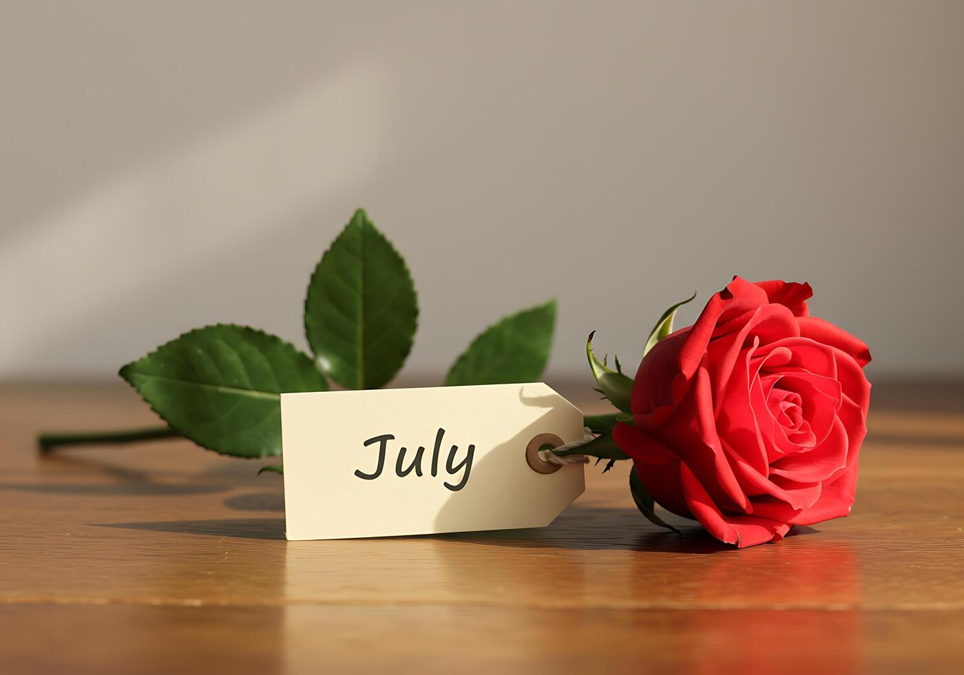 Red Rose with July Tag photo