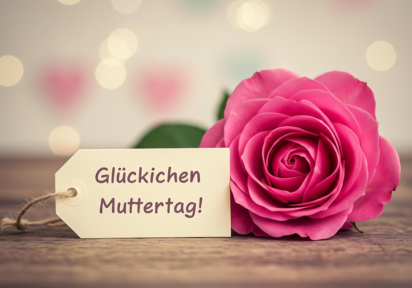 Pink Rose with Tag for Mother's Day photo