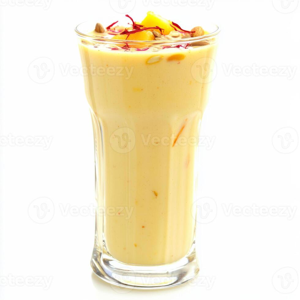A glass of yogurt with a sprinkle of nuts photo