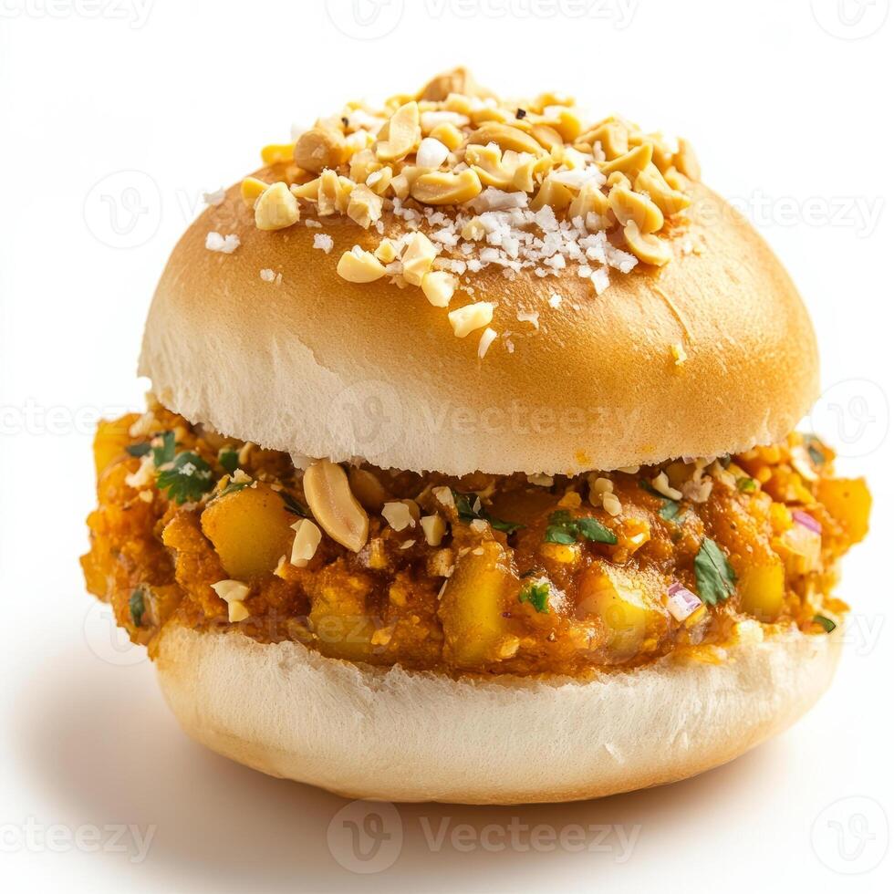 A sandwich with a lot of toppings on it photo
