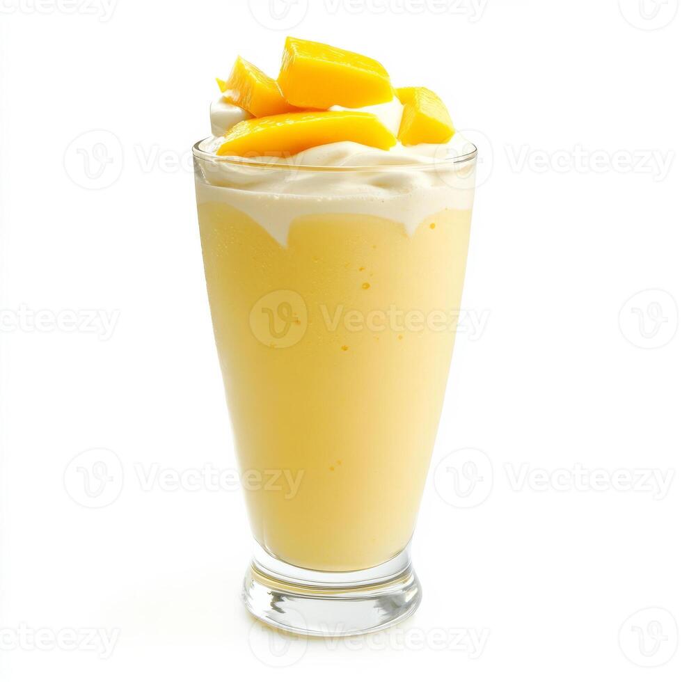 A glass of yellow drink photo