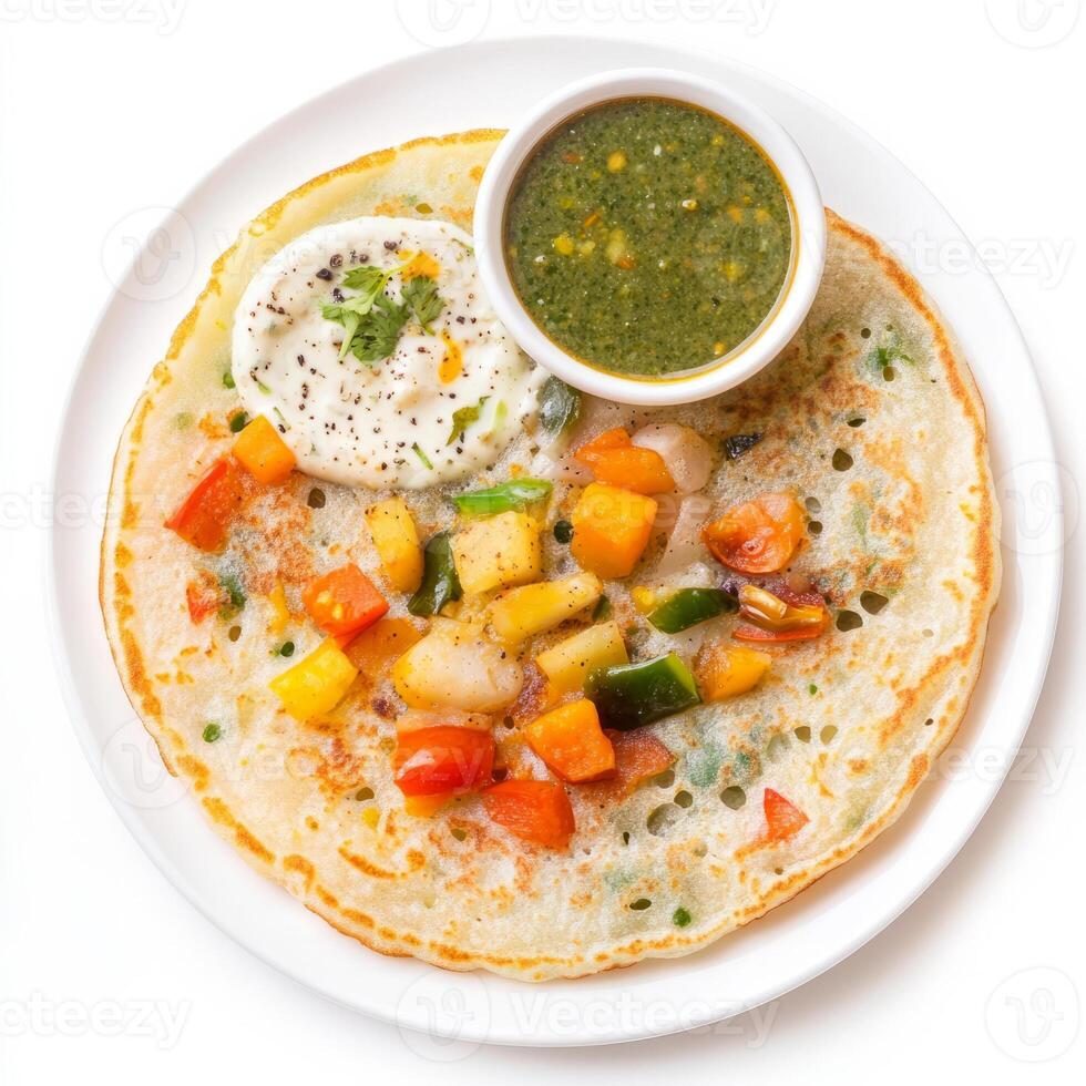 A plate of food with a dip and a side dish photo