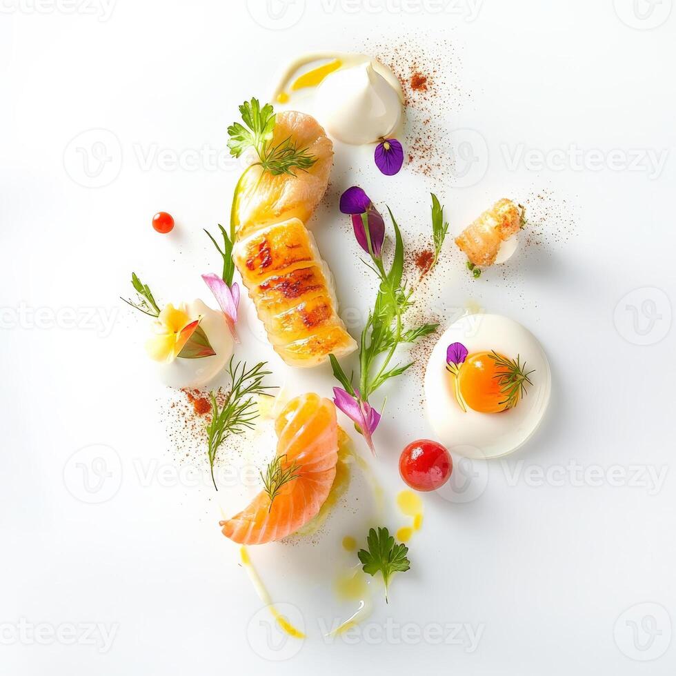 A plate with various foods on it photo