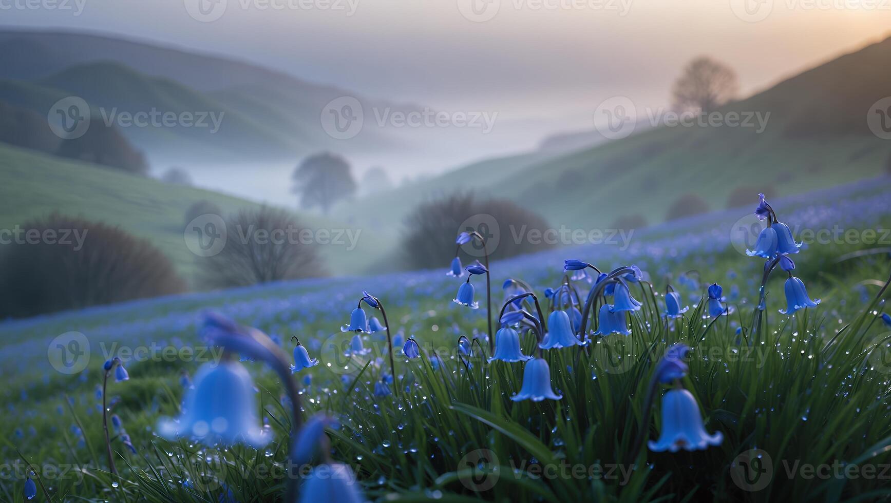 Bluebell Flower Field Landscape photo