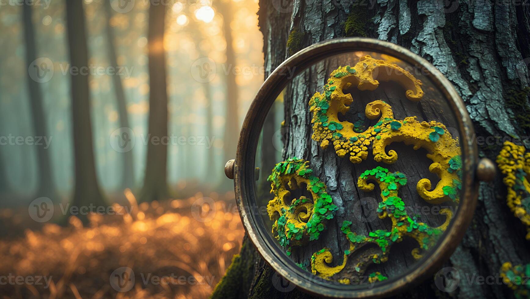 Mirror on Tree Reflects Nature Decoration photo